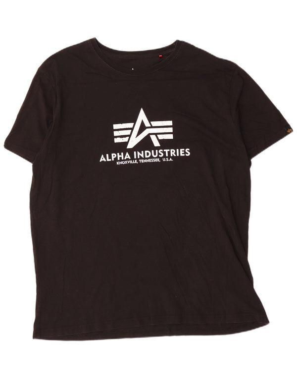 Alpha Industries Muška grafička majica kratkih rukava 3XL crni pamuk