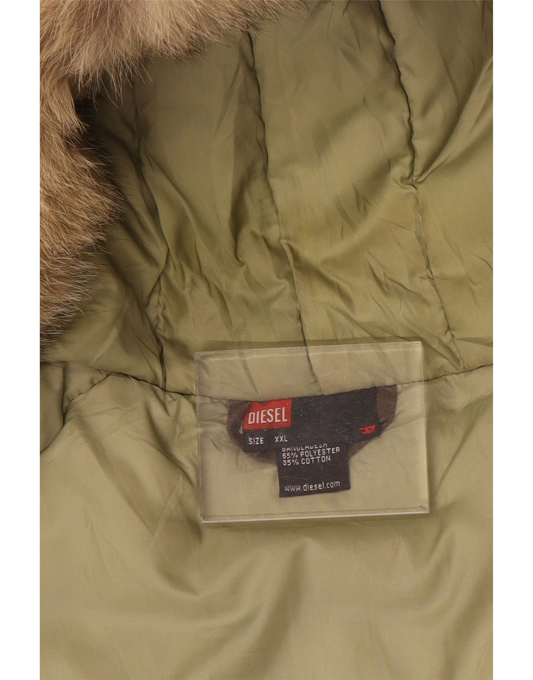 DIESEL Muški podstavljeni kaput s kapuljačom UK 44 2XL smeđi poliester