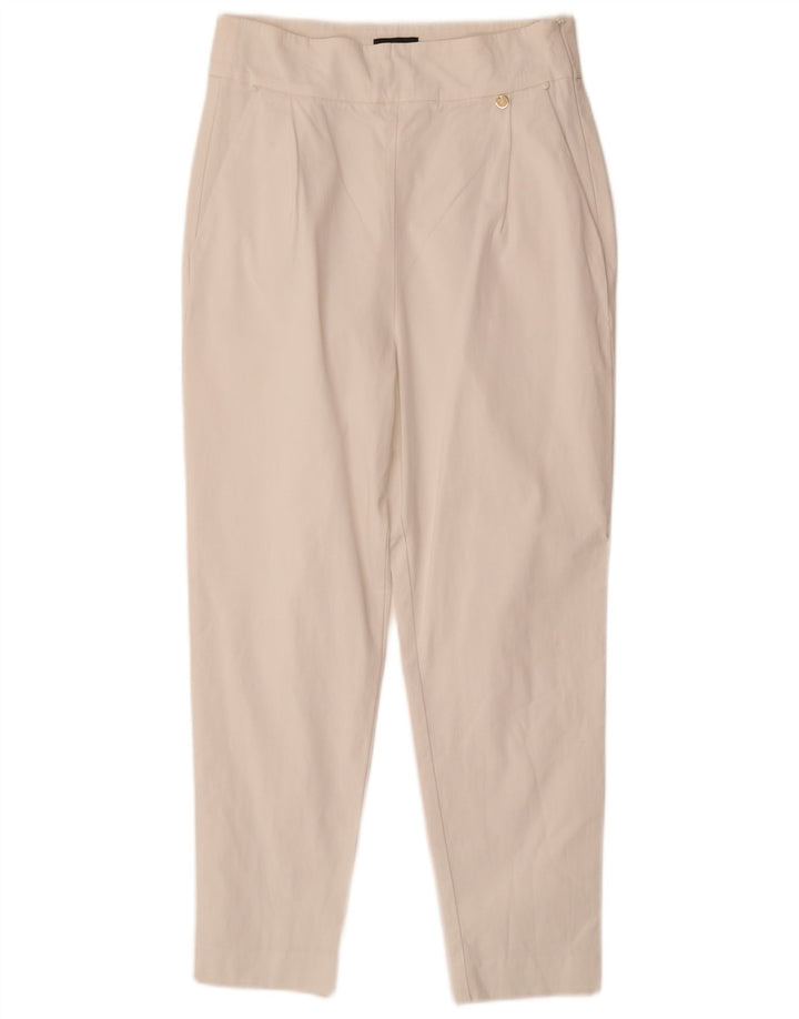 LIU JO Ženske sužene skraćene hlače IT 40 male W28 L25 bijela viskoza