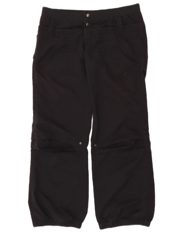 NIKE Ženske Dri Fit široke planinarske hlače UK 12 srednje W32 L31 crne