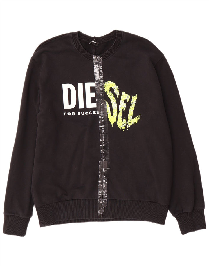 Diesel Boys Graphic Sweatshirt Džemper 15-16 godina crni pamuk
