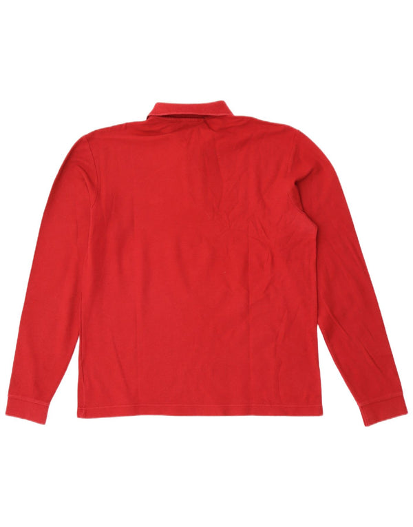 Fila Mens Long Sleeve Polo Shirt Medium Red