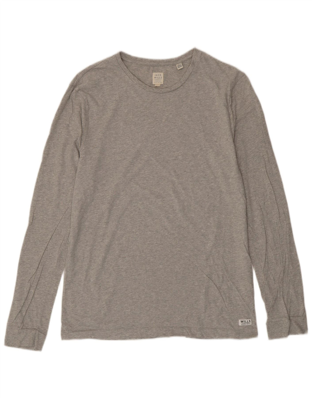 JACK WILLS Muška majica dugih rukava, srednje sivi pamuk