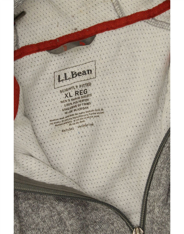 L.L.Bean muški pulover s kapuljačom s patentnim zatvaračem XL sivi poliester