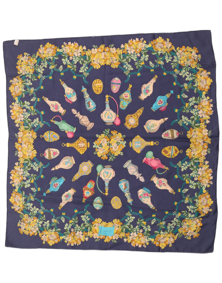 Gucci ženski grafički kvadratni šal jedne veličine Mornarskoplavi cvjetni svileni klasik