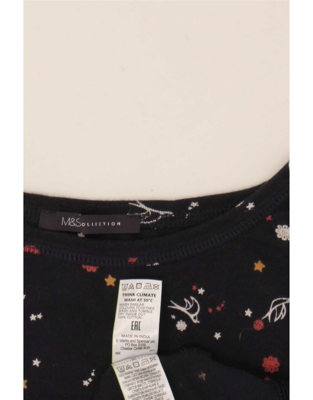 Marks & Spencer ženska majica s apstraktnim uzorkom 3/4 rukava UK 20 2XL tamnoplava