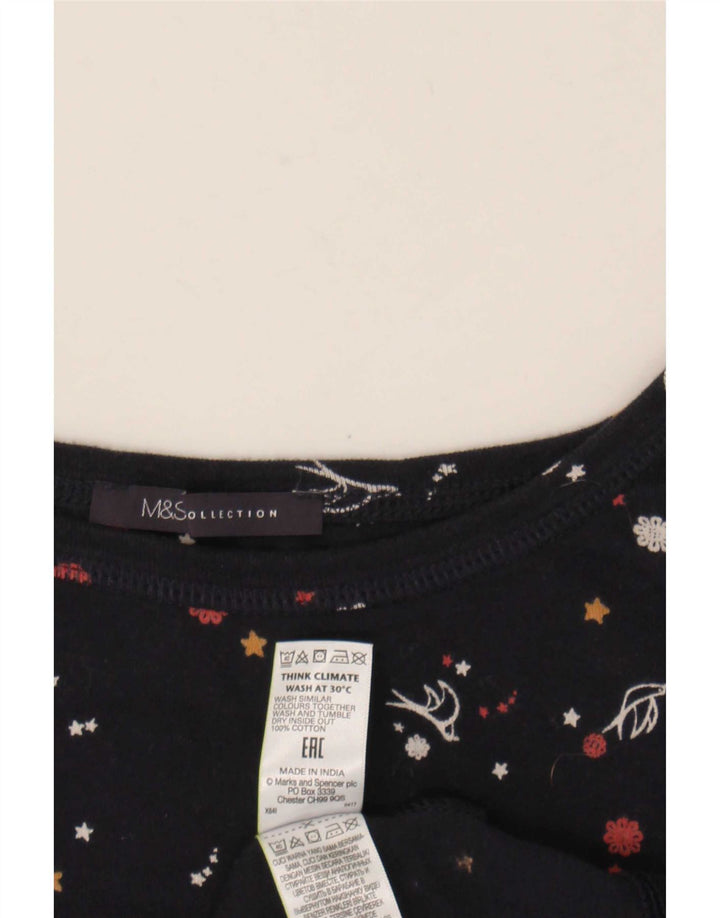 Marks & Spencer ženska majica s apstraktnim uzorkom 3/4 rukava UK 20 2XL tamnoplava