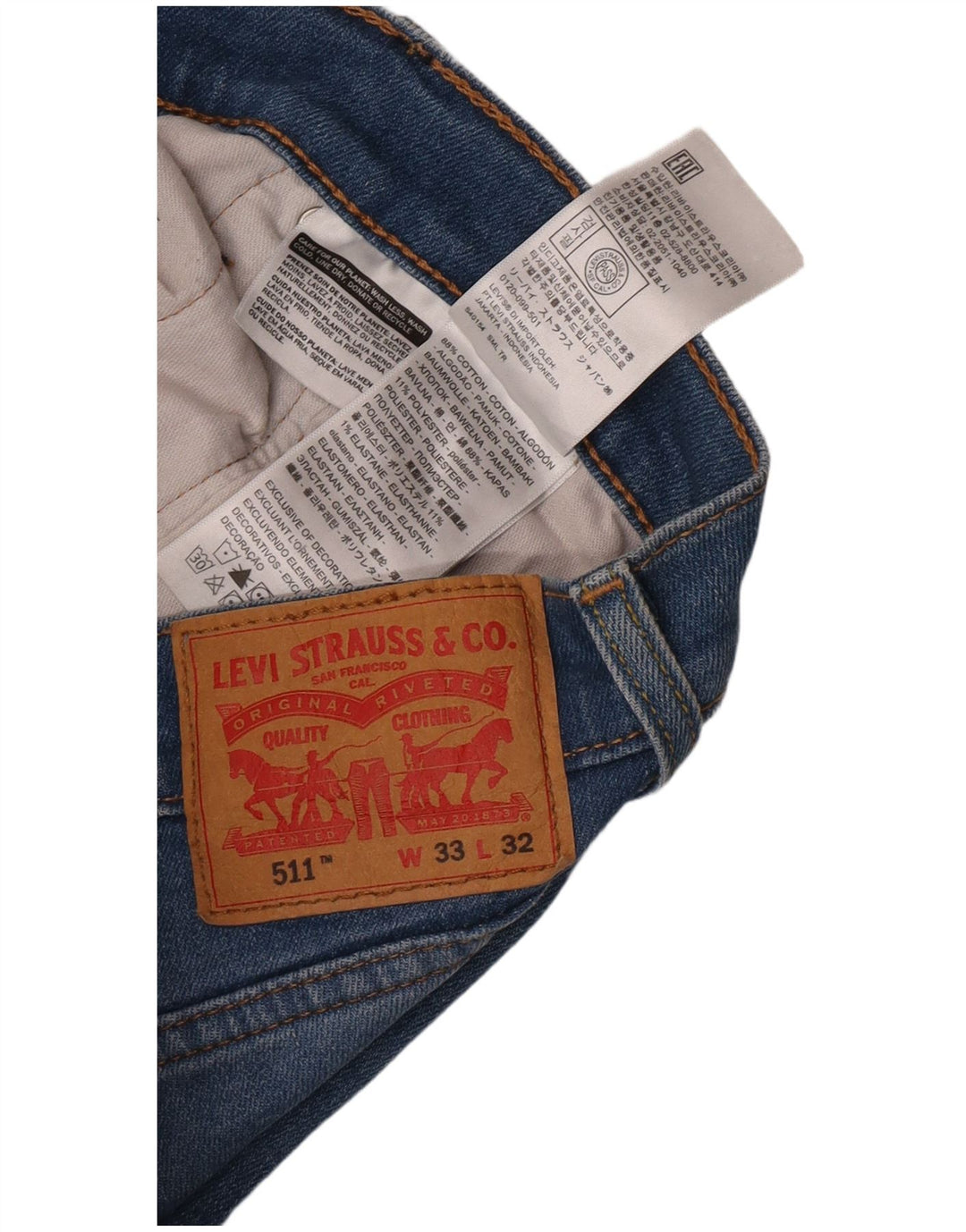 Levi's muške 511 uske traperice W33 L32 plavi pamuk