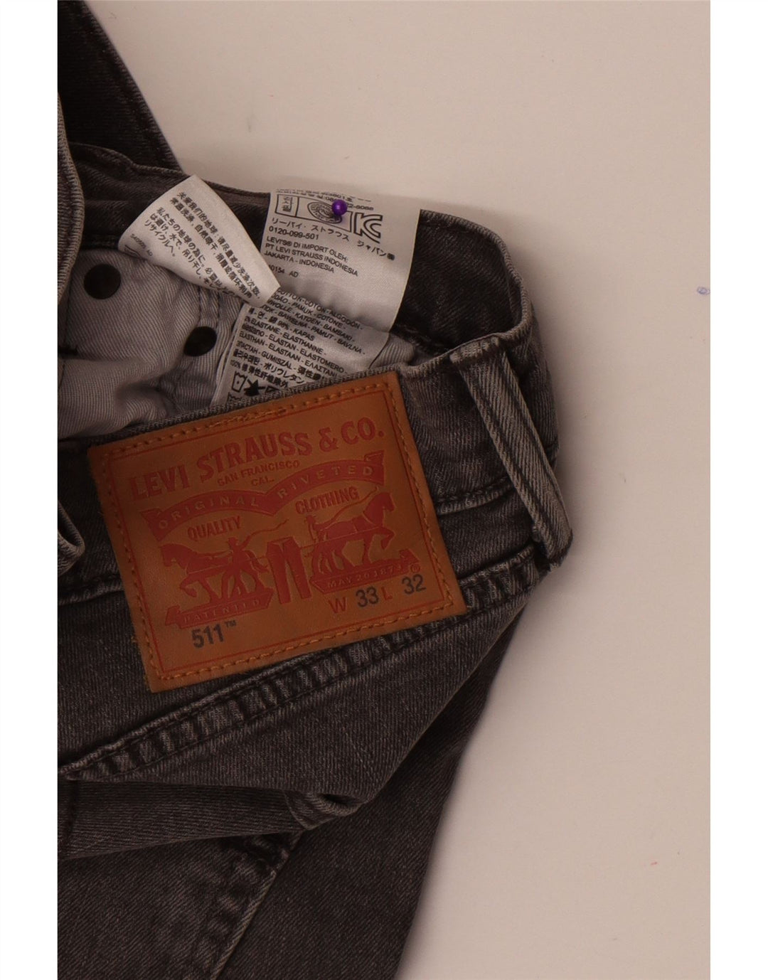 Levi's muške 511 uske traperice W33 L32 sivi pamuk