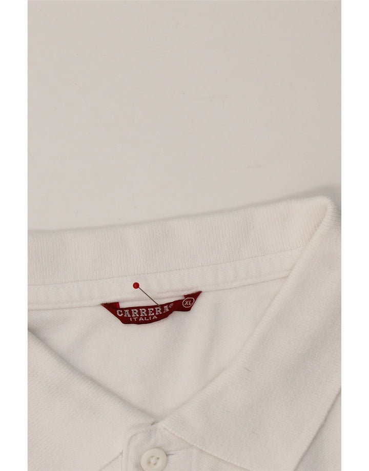 CARRERA Mens Polo Shirt XL White Cotton Vintage Carrera and Second-Hand Carrera from Messina Hembry 