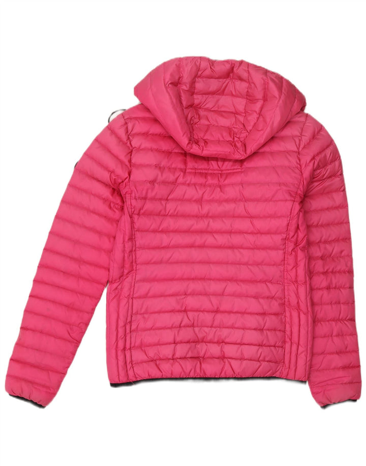 Superdry ženska podstavljena jakna s kapuljačom UK 10 Mala ružičasta najlonska