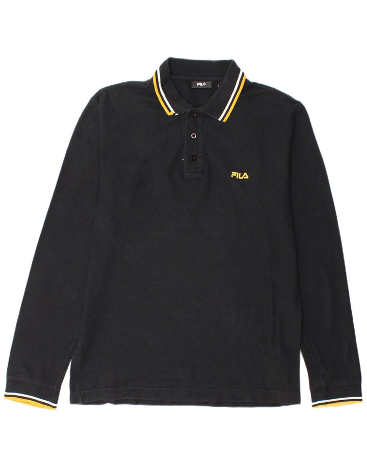Fila muška polo majica dugih rukava Srednje crni pamuk