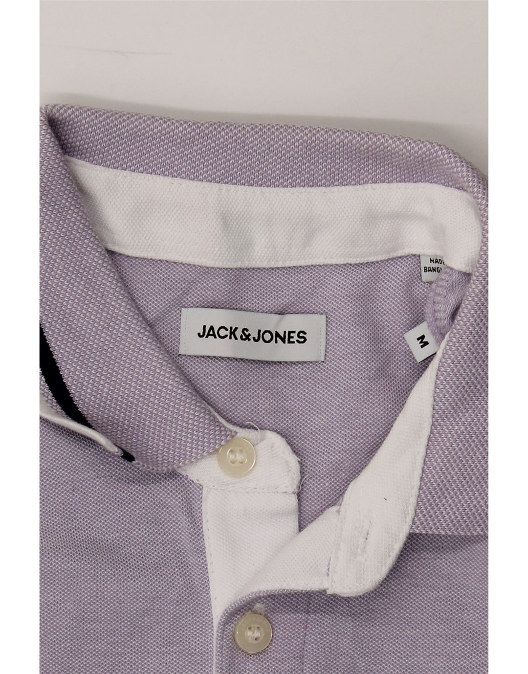 JACK & JONES Mens Polo Shirt Medium Purple Cotton Vintage Jack & Jones and Second-Hand Jack & Jones from Messina Hembry 