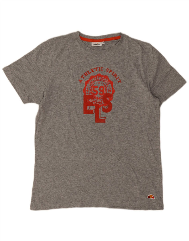 Ellesse muška majica kratkih rukava s grafičkim motivima, srednje sivi flekasti pamuk