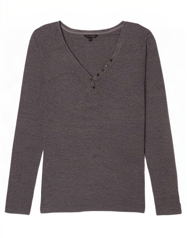 Massimo Dutti Womens Top Long Sleeve UK 10 Small Grey
