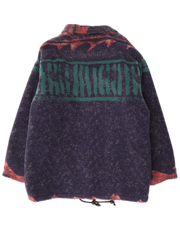 Vintage muška jakna od flisa UK 38 srednje mornarsko plave pruge