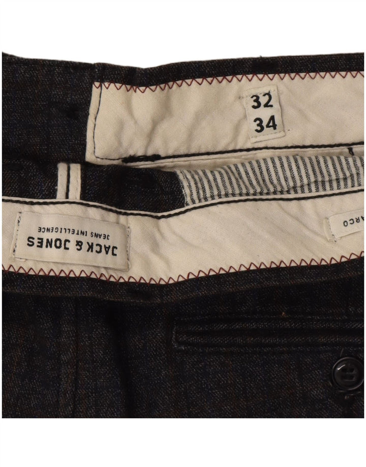 Jack & Jones muške uske ležerne hlače Marco W32 L34 sivi karirani poliester