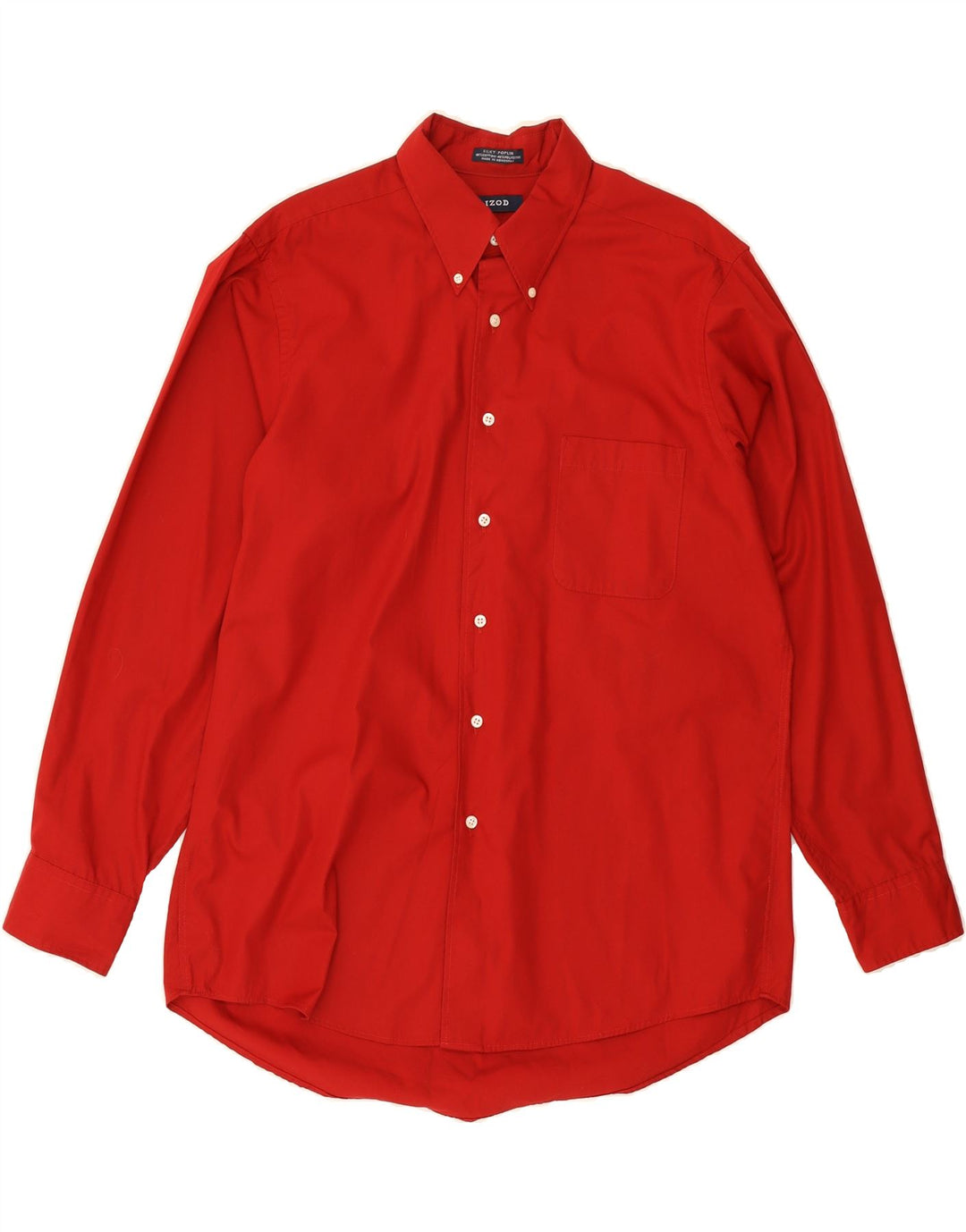 IZOD Mens Easy Care Shirt Size 34/35 Large Red Cotton Vintage Izod and Second-Hand Izod from Messina Hembry 