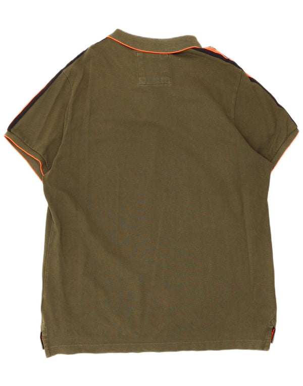 Superdry muška polo majica s grafičkim motivima 3XL kaki pamuk