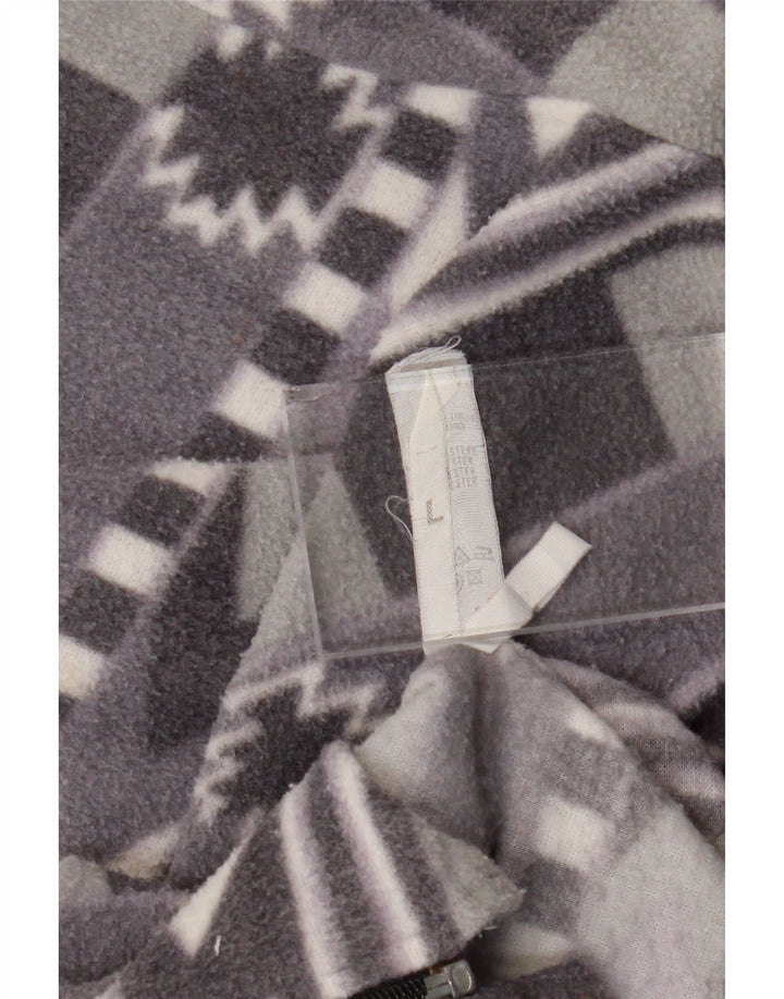 Vintage muška jakna od flisa UK 40 Large Grey Fair Isle poliester Aztec