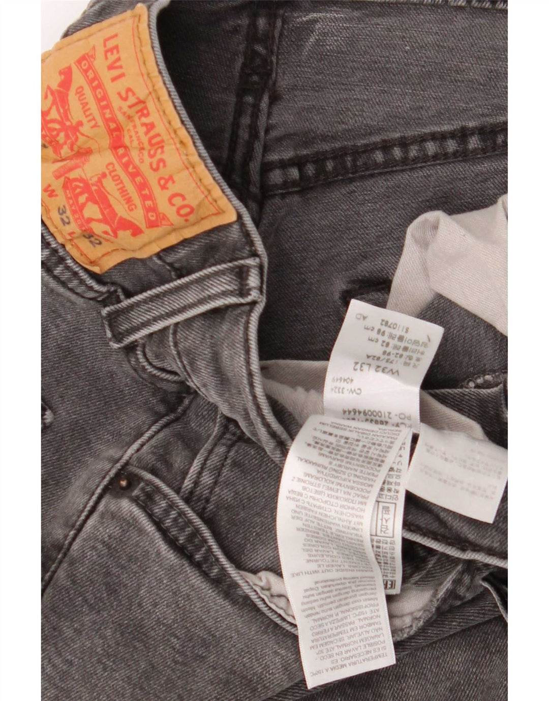 Levi's muške 512 uske sužene traperice W32 L32 sivi pamuk