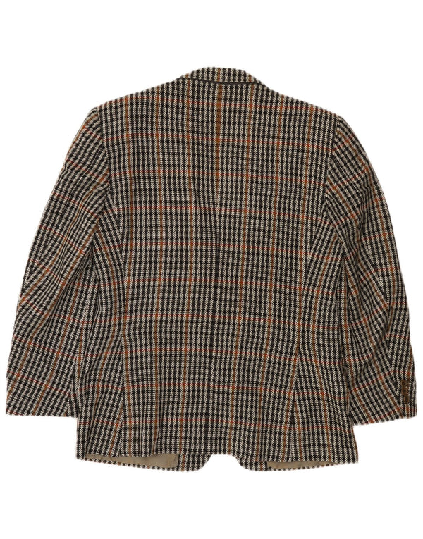 VINTAGE Muška jakna sa 2 gumba IT 50 Large Grey Houndstooth Wool