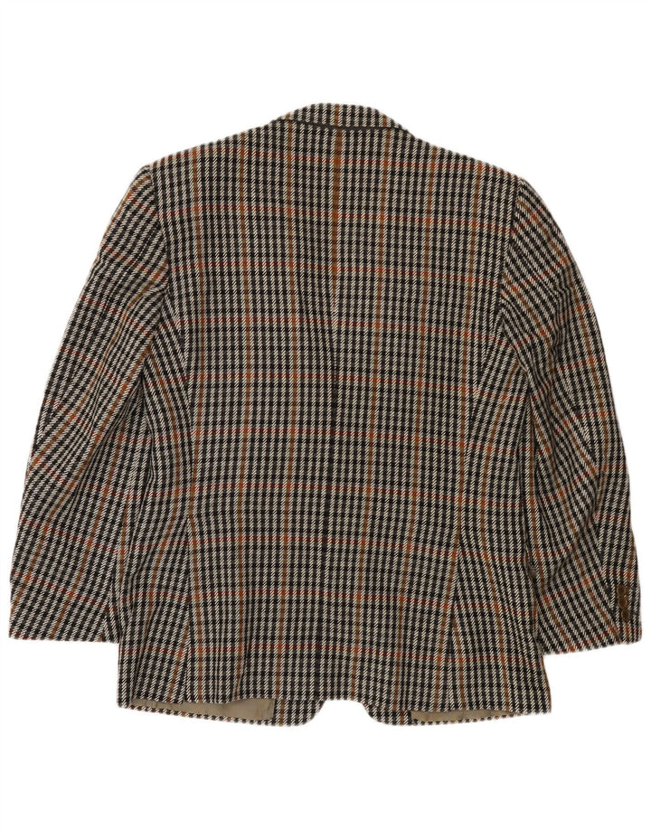 VINTAGE Muška jakna sa 2 gumba IT 50 Large Grey Houndstooth Wool