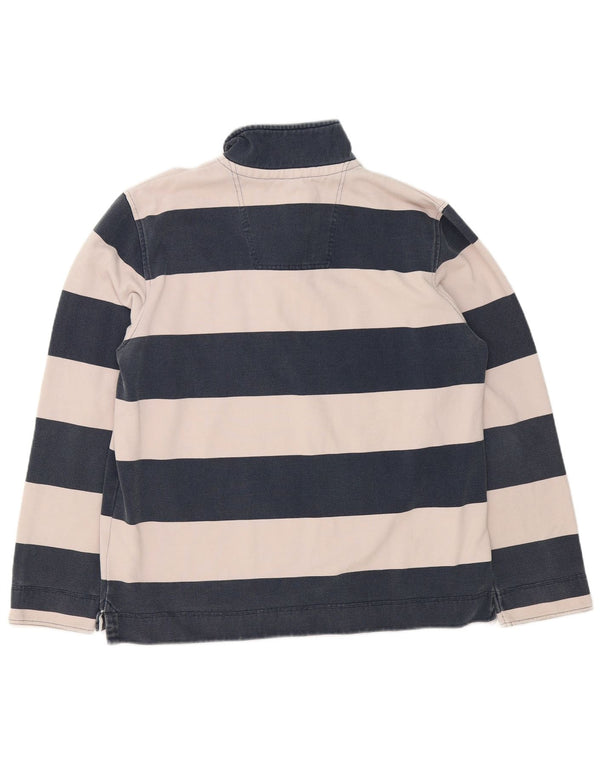 Crew Clothing Muška majica s izrezom s patentnim zatvaračem XL pamuk na tamnoplave pruge