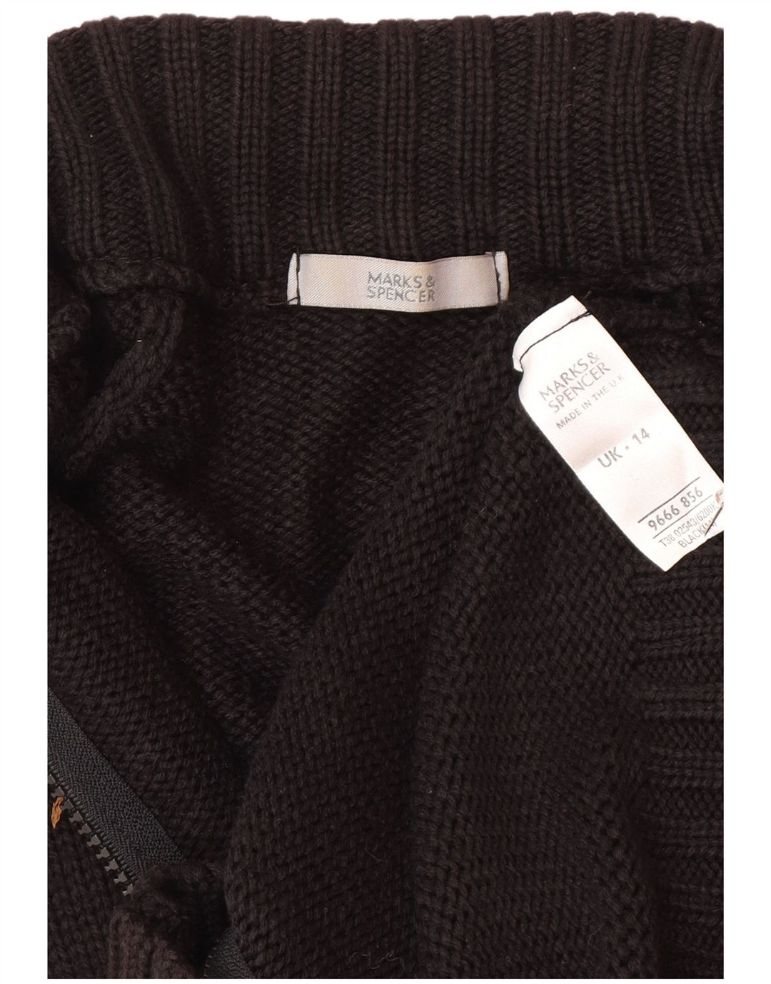 Marks & Spencer ženski kardigan pulover UK 14 Srednje crni akril