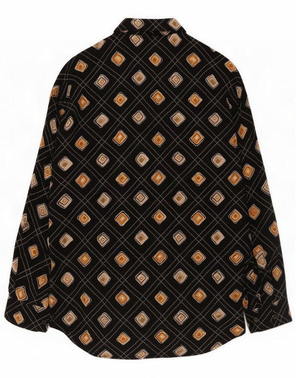 Kantaros Mens Shirt Medium Black Geometric