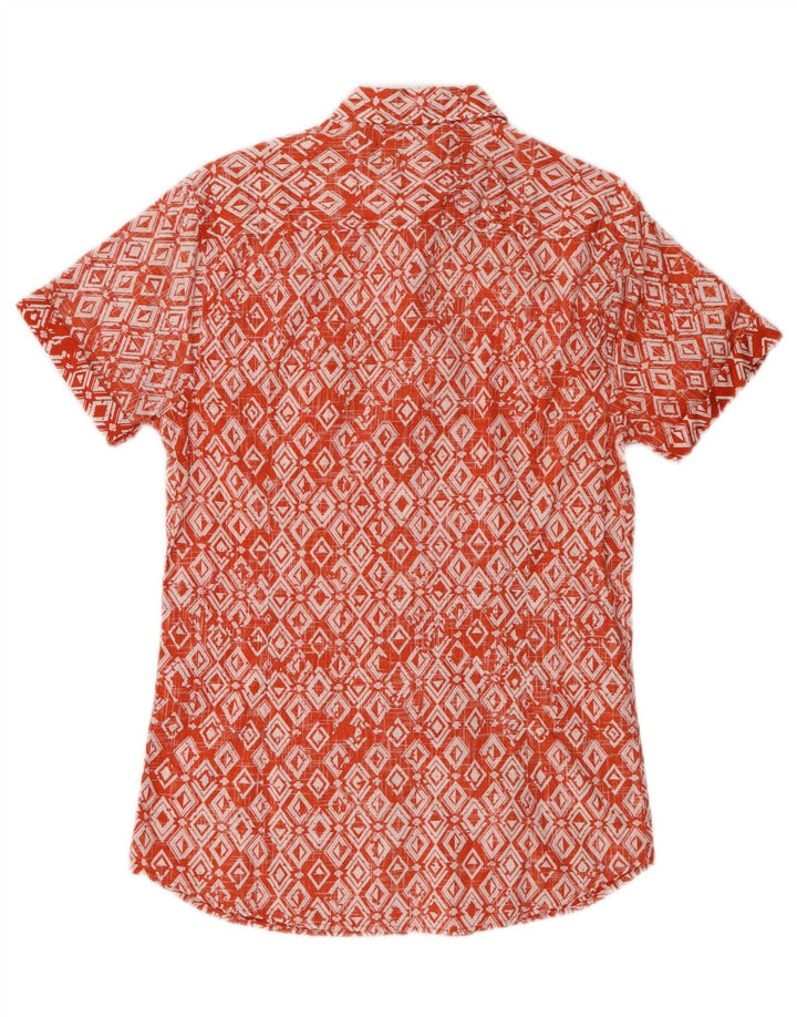GUESS Mens Slim Fit Short Sleeve Shirt Small Red Argyle/Diamond Vintage Guess and Second-Hand Guess from Messina Hembry 