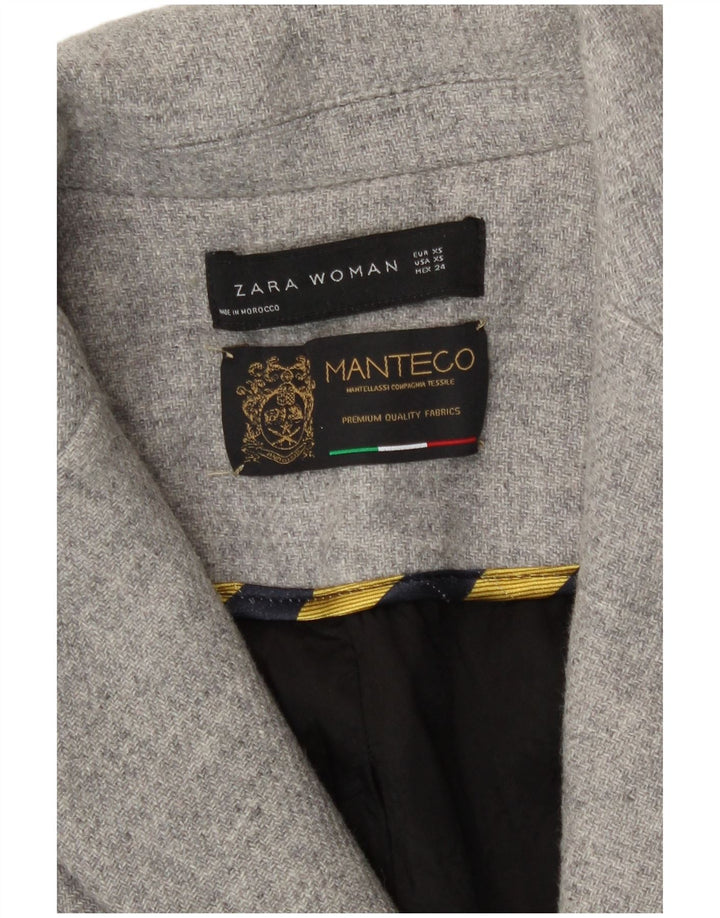 Zara ženski kaput s dvorednim kopčanjem UK 6 XS siva vuna