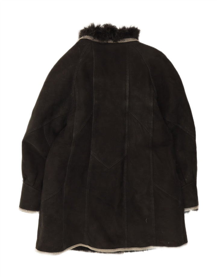 ANFOR Womens Oversized Shearling Coat IT 44 Medium Black Shearling Vintage Anfor and Second-Hand Anfor from Messina Hembry 