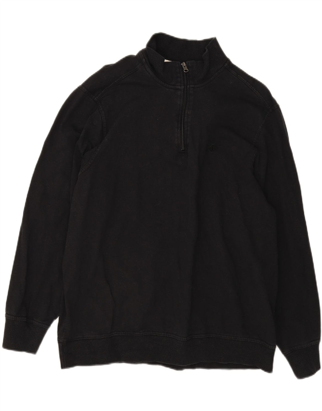 DOCKERS Mens Zip Neck Sweatshirt Jumper XL Black Cotton Vintage Dockers and Second-Hand Dockers from Messina Hembry 