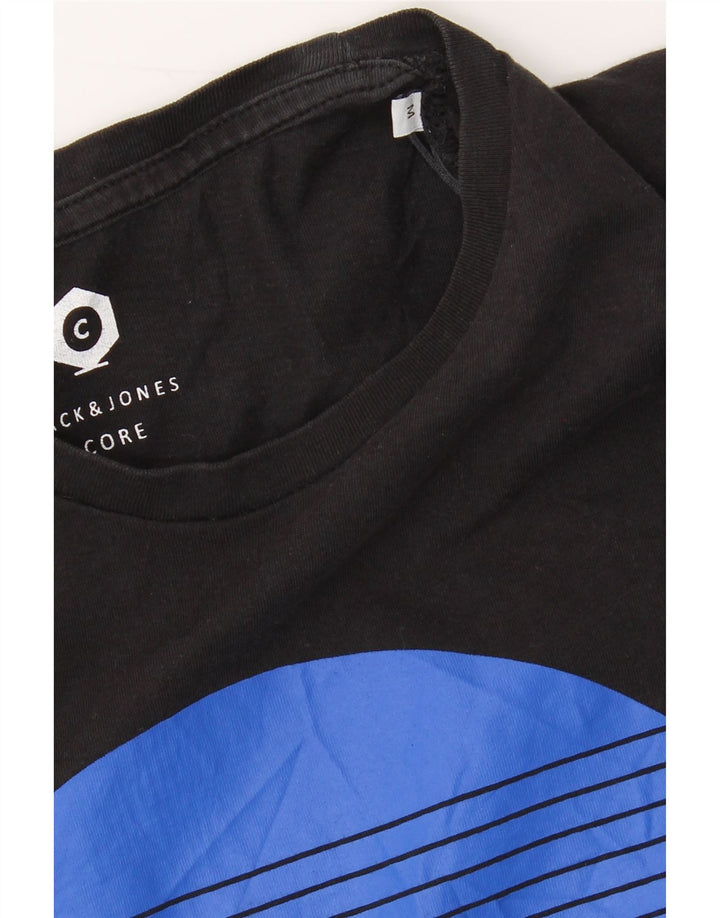 JACK & JONES Mens Graphic T-Shirt Top Medium Black Cotton Vintage Jack & Jones and Second-Hand Jack & Jones from Messina Hembry 