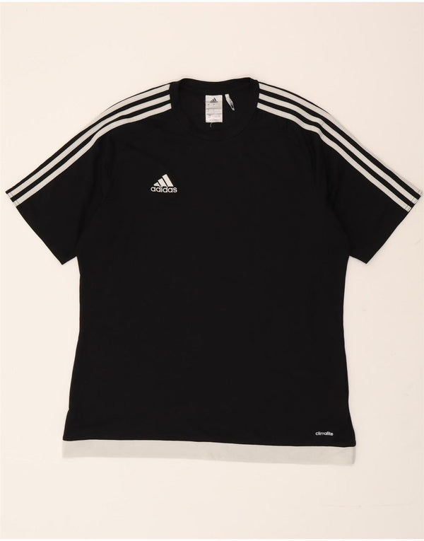 ADIDAS Muška Climalite majica kratkih rukava Veliki crni poliester u boji