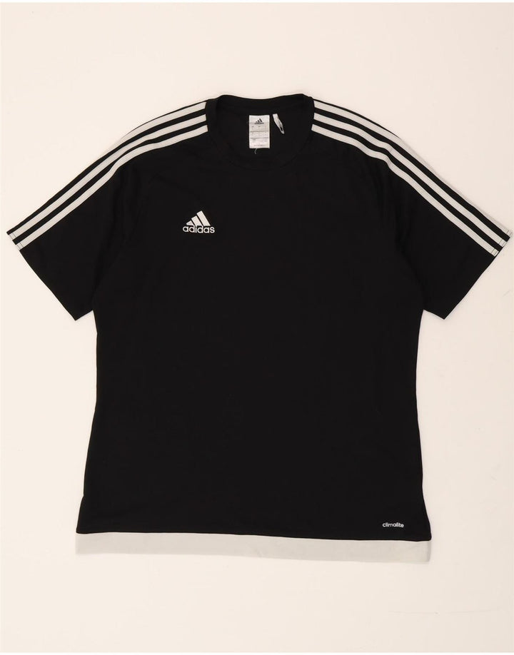 ADIDAS Muška Climalite majica kratkih rukava Veliki crni poliester u boji