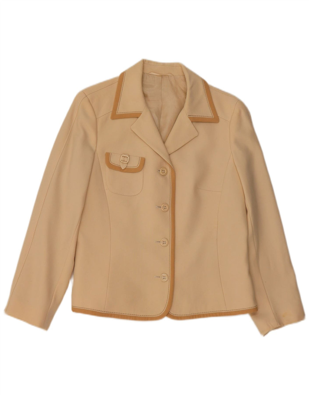 RALPH Ženska jakna sa 4 gumba UK 16 Velika bež djevičanska vuna