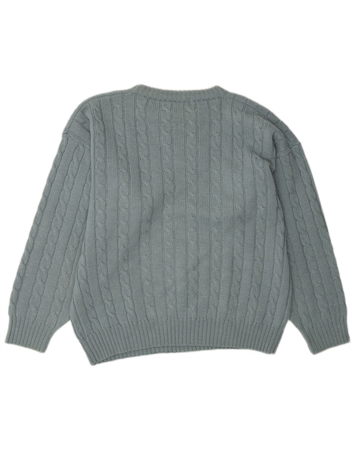 FILA muški džemper s okruglim izrezom IT 50 Srednje plava vuna