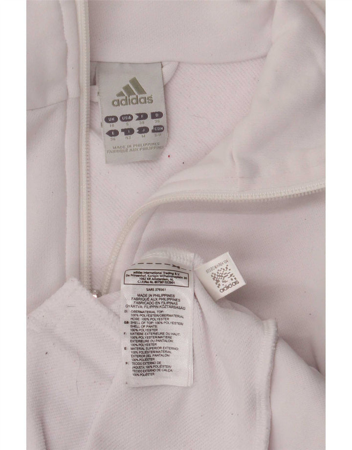 Adidas ženska gornja jakna za trenirku UK 10 Mala bijela poliesterska