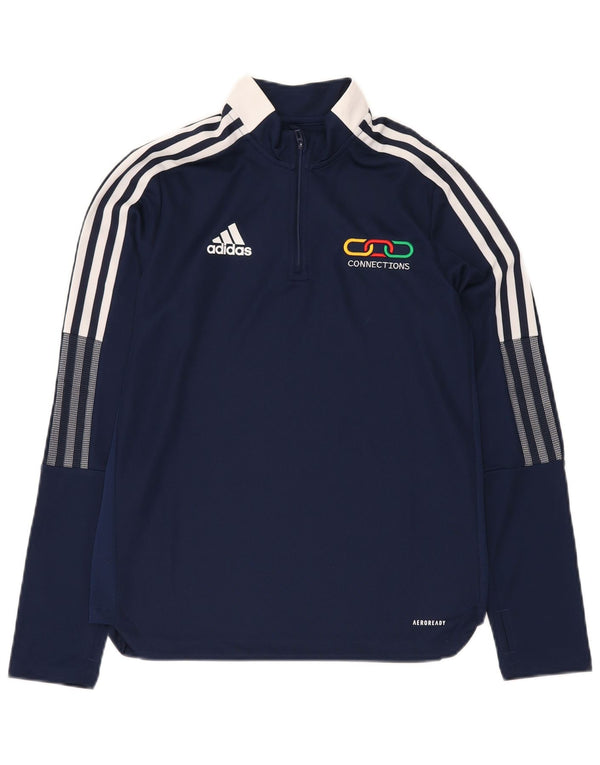 ADIDAS Boys Aeroready Pullover Trenirka Top 13-14 Years Mornarsko plava