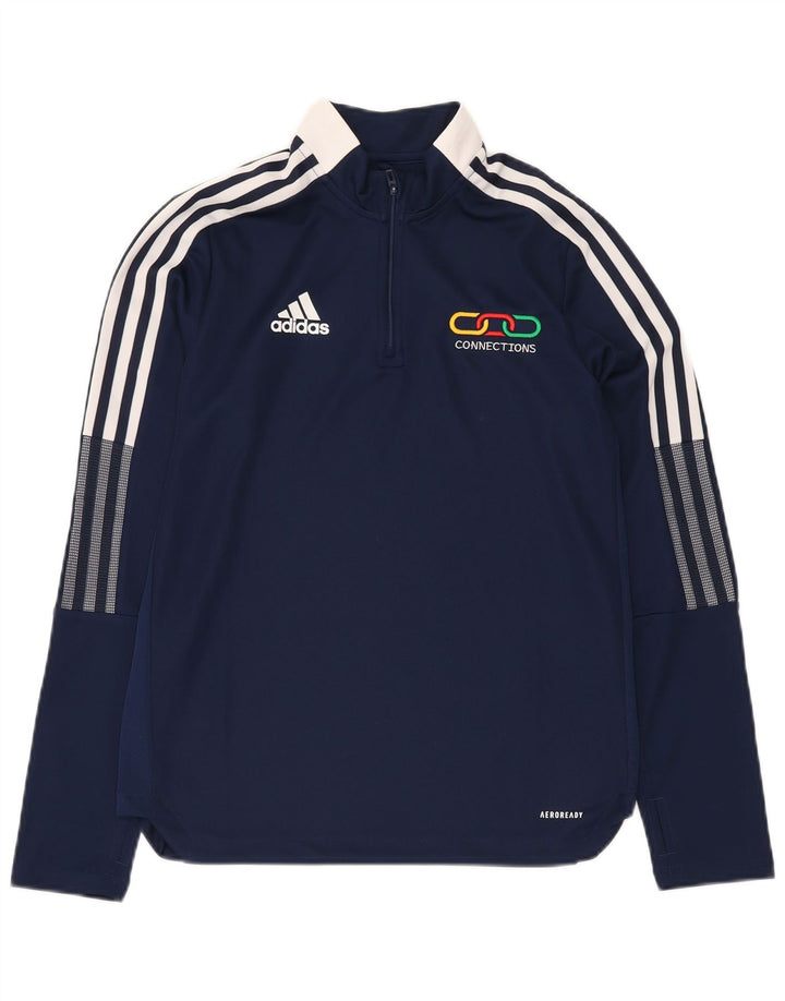 ADIDAS Boys Aeroready Pullover Trenirka Top 13-14 Years Mornarsko plava