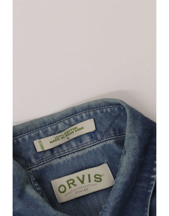 Orvis muška košulja Large Blue Pamuk