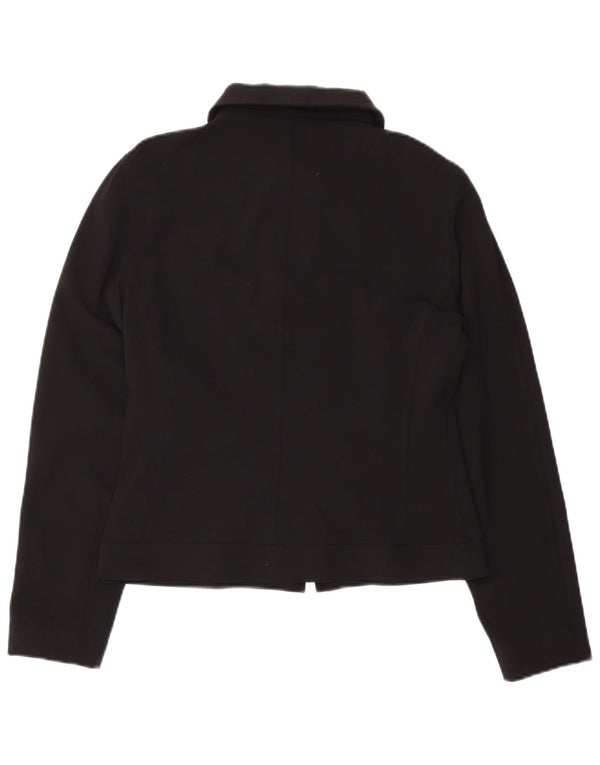 Trend Womens Bomber Jacket IT 44 Medium Navy Blue Viscose