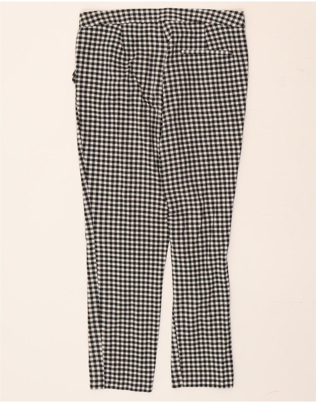 Zara ženske uske chino hlače srednje veličine W30 L26 crni gingham