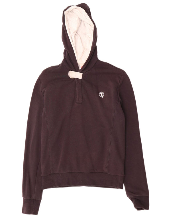 Bikkembergs ženska majica s kapuljačom s dugmadima i ovratnikom UK 14 Srednje crni pamuk