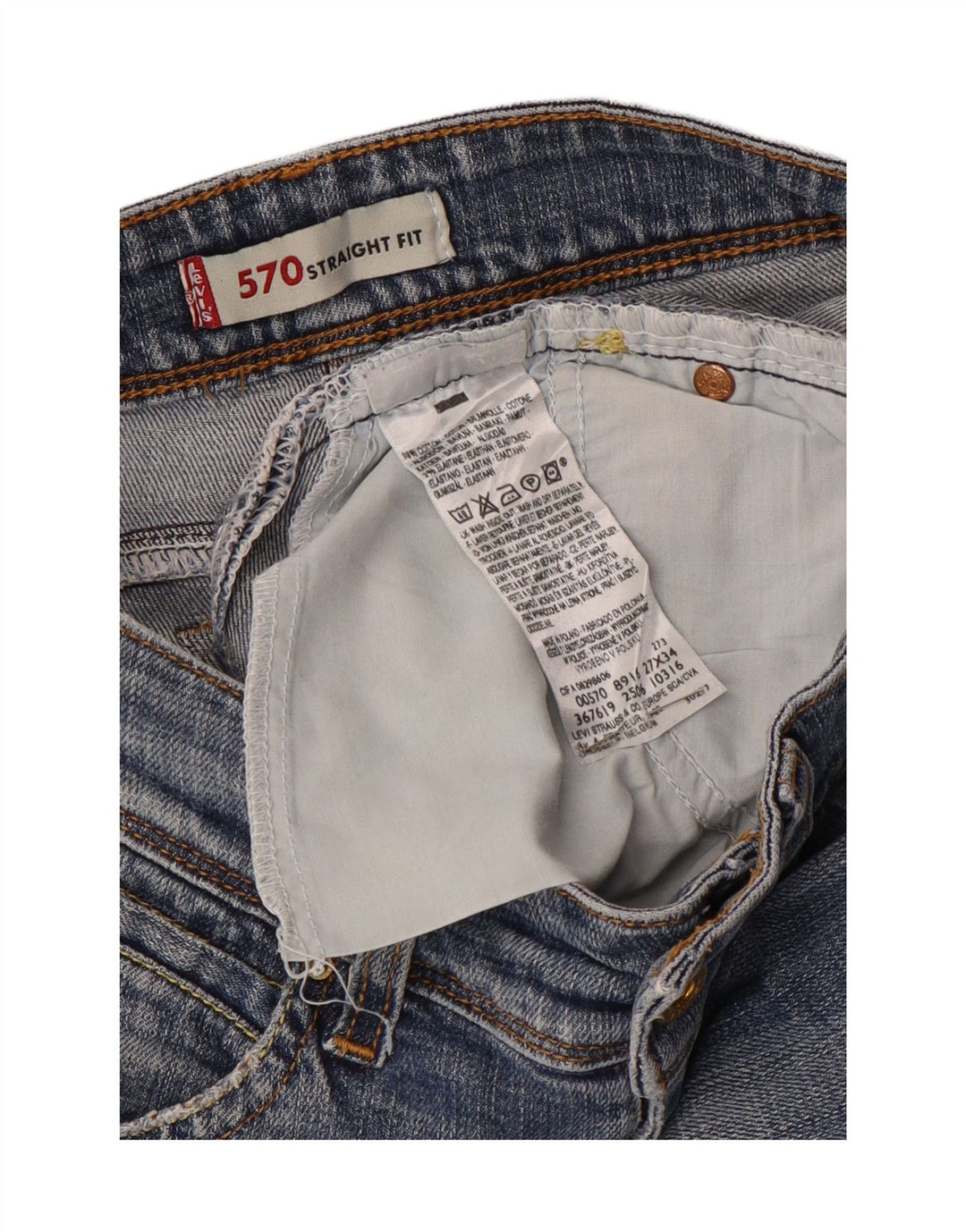 Levi's ženske 570 ravne traperice W27 L29 plavi pamuk