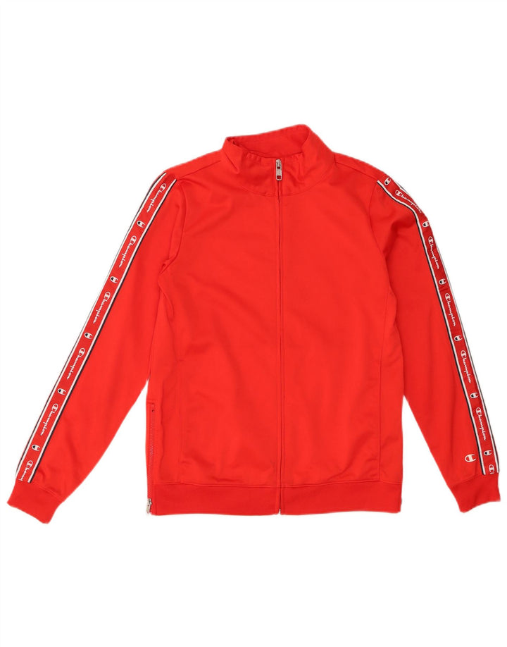 CHAMPION Womens Graphic Tracksuit Top Jacket UK 10 Small Red Polyester