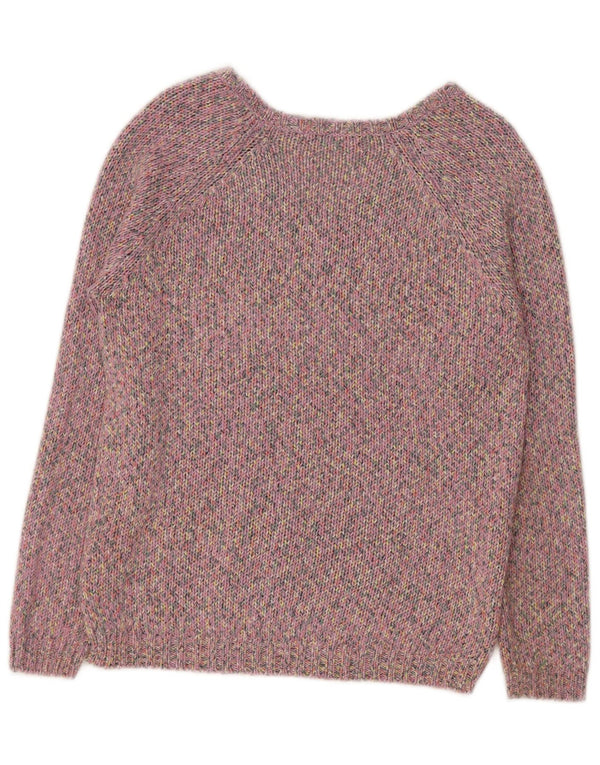 Marks & Spencer ženski džemper s V-izrezom UK 8 Small Purple Flected