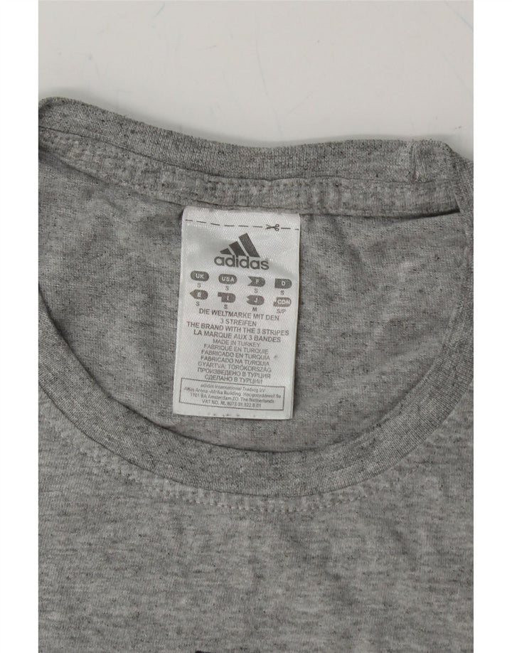 ADIDAS Mens Graphic T-Shirt Top Small Grey Cotton Vintage Adidas and Second-Hand Adidas from Messina Hembry 